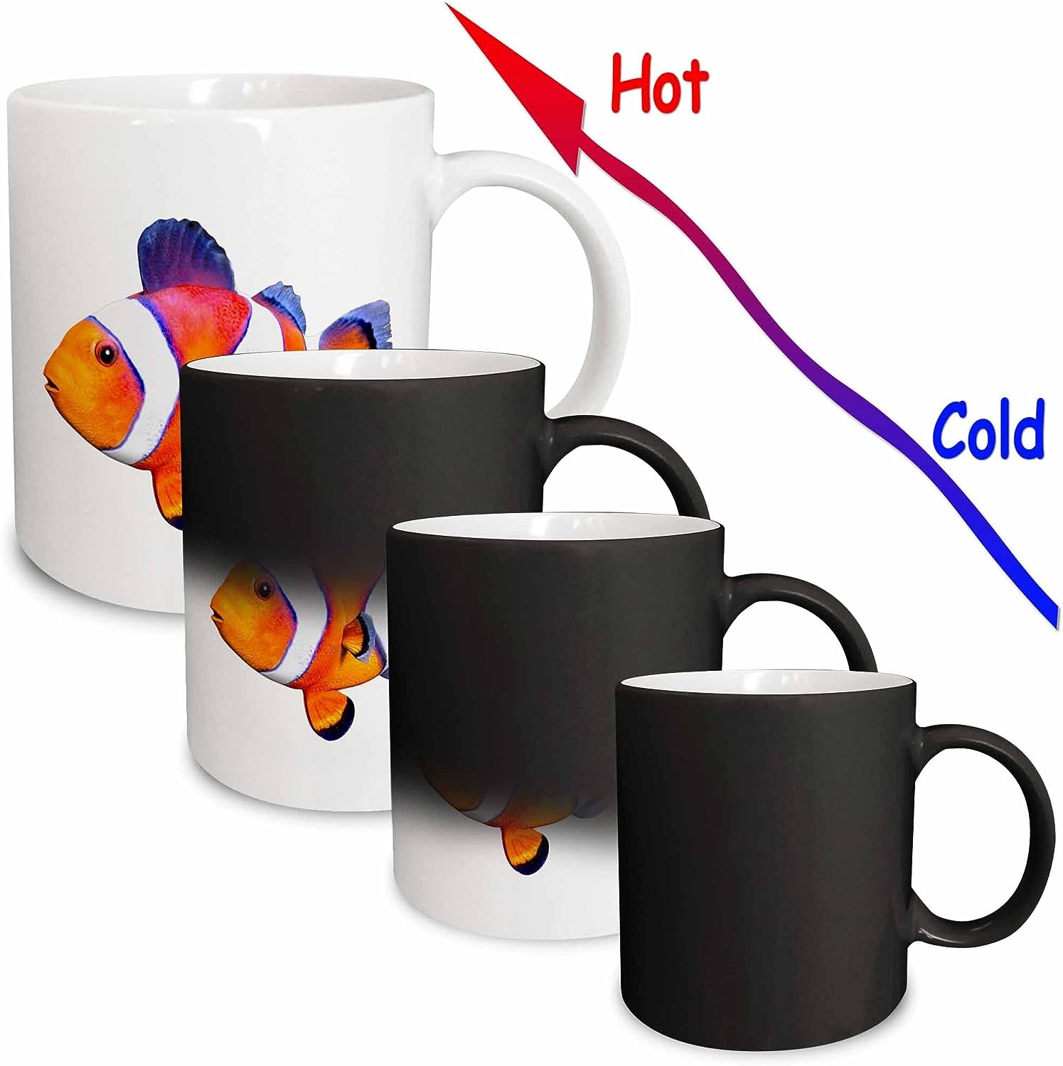 3dRose Boehm Graphics Fish – An Orange and White Saltwater Clown Fish – Mugs (mug_357600_4)