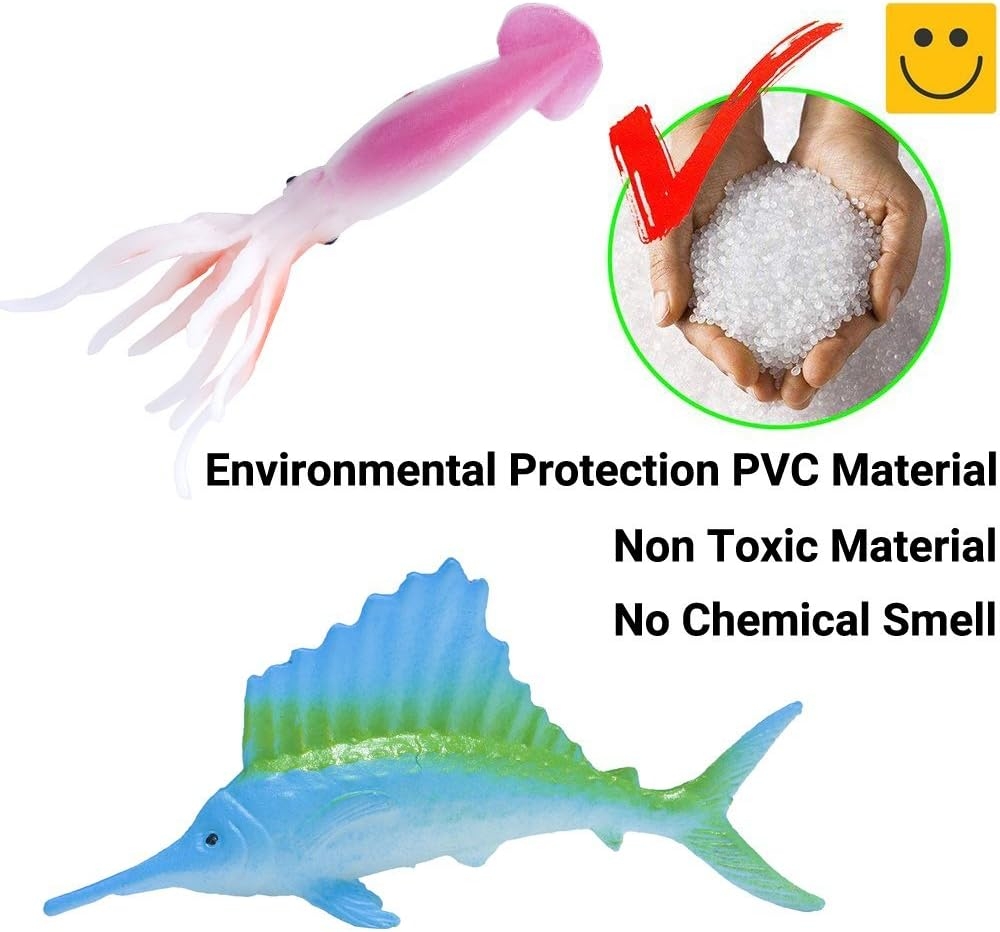 Ocean Sea Animals Figures, 60 Pack Mini Plastic Deep Underwater Life Creatures Set, STEM Educational Shower Bath Toys Gift for - Image 5