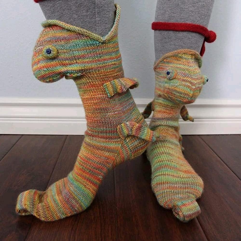 Knit Animal Sock Funny Socks Crocodile Socks Winter Warm Thick Alligator Knitted Socks Unisex Men Women - Image 6