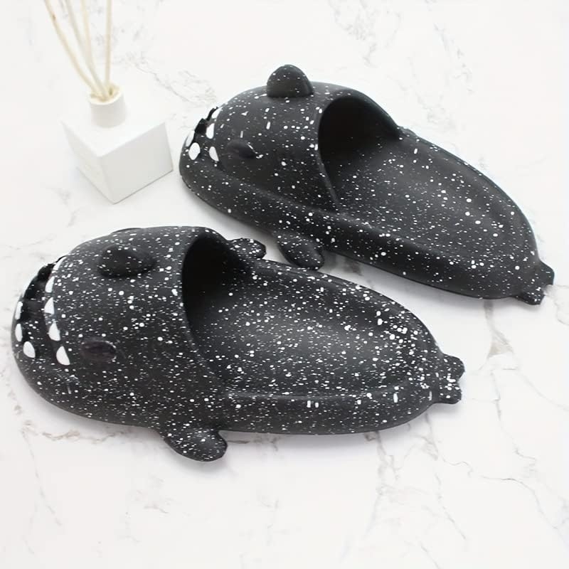 HUAZUMEI Cute Cartoon Shark Slippers,Quick Drying Non-Slip Slodes, Bathroom Slippers Gym Slippers Soft Sole Open Toe House - Image 3