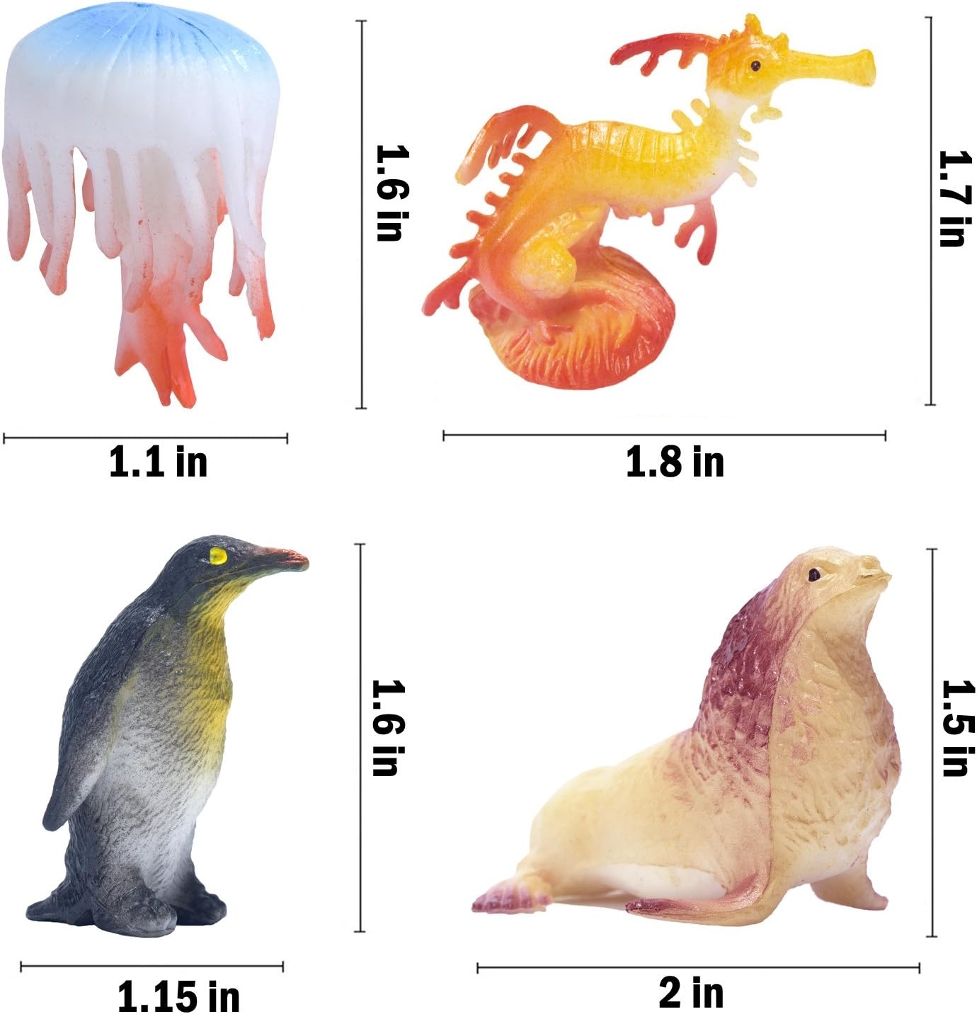 Ocean Sea Animals Figures, 60 Pack Mini Plastic Deep Underwater Life Creatures Set, STEM Educational Shower Bath Toys Gift for - Image 4