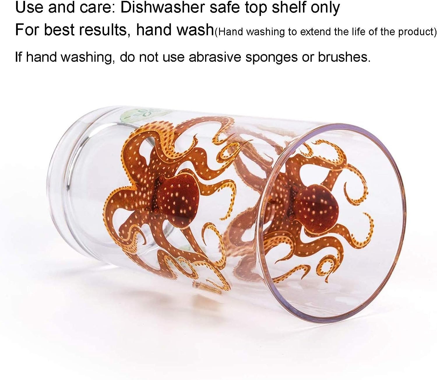 KX-WARE Sea Ocean Life 20-ounce Plastic Tumbler Drinking Glasses Mixed Drinkware Sets, set of 4 - Image 3