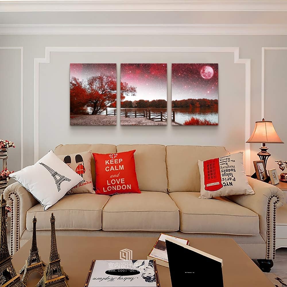 Canvas Wall Art for Living Room- family Bedroom Canvas Pictures Artwork Bathroom Wall Decor- 4 Panels Coral and Sea Fish and - Image 13