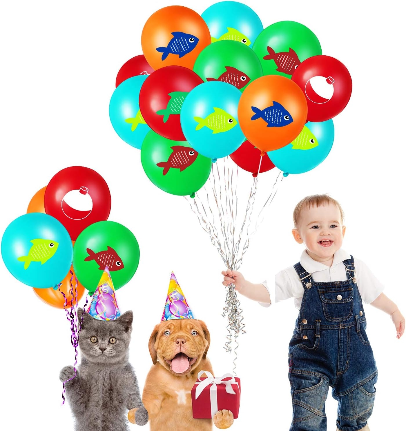 60 Pcs Fish Balloons Fishing Birthday Party Supplies Latex Fish Themed Balloon Fishing Party Decorations for Kids Birthday Under - Image 3