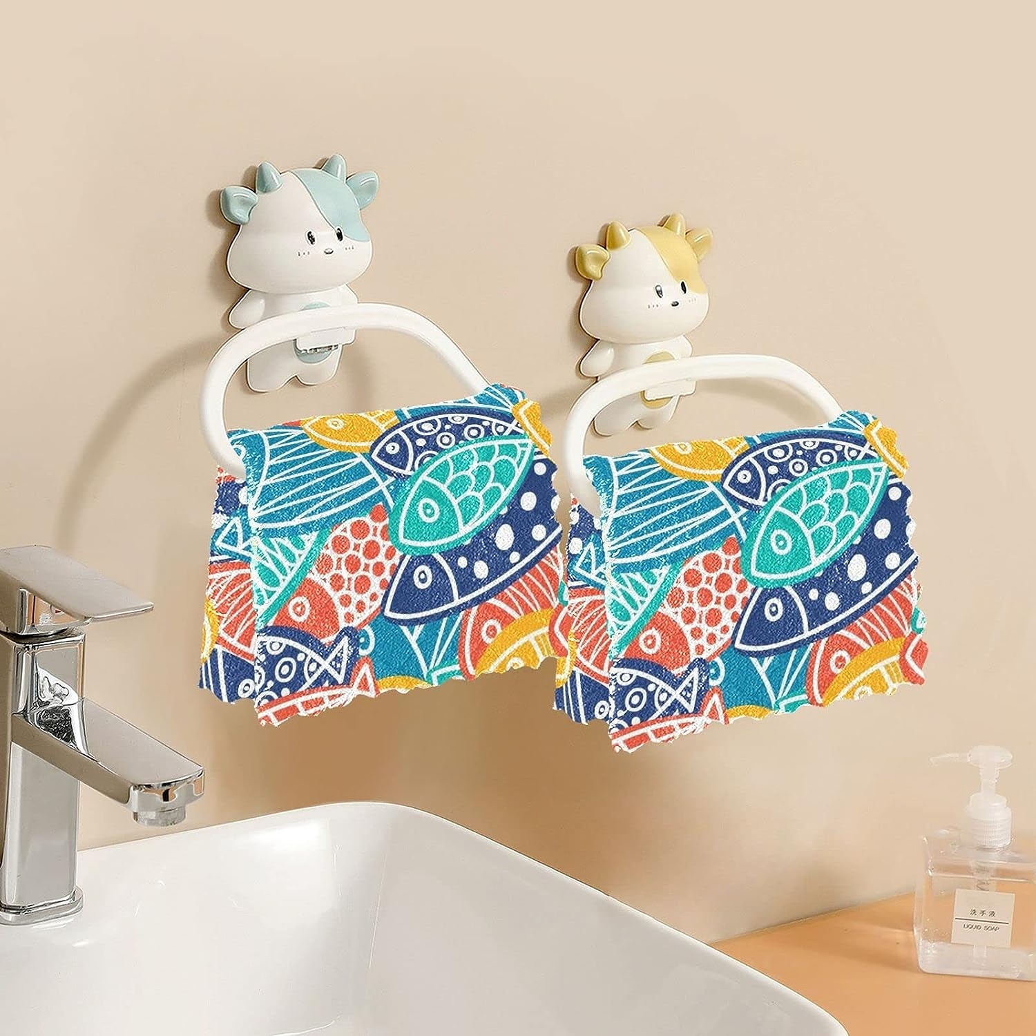 Famiho Coloful Fish Kitchen Cloth 11x11 inch Dish Towel 6 Pack Super Absorbent Dish Cloths for Cleaning Dishes, Kitchen, - Image 6