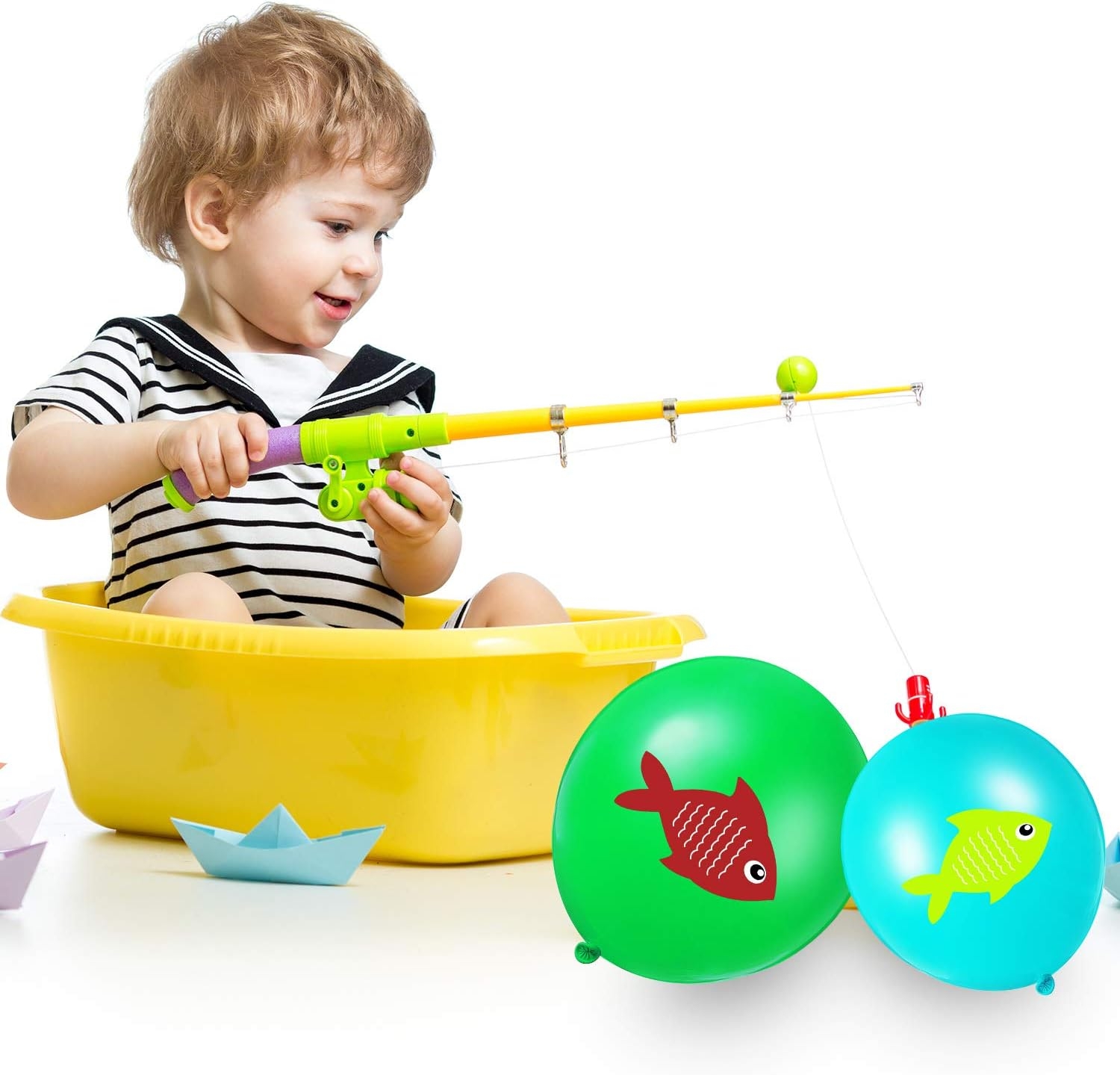60 Pcs Fish Balloons Fishing Birthday Party Supplies Latex Fish Themed Balloon Fishing Party Decorations for Kids Birthday Under - Image 5