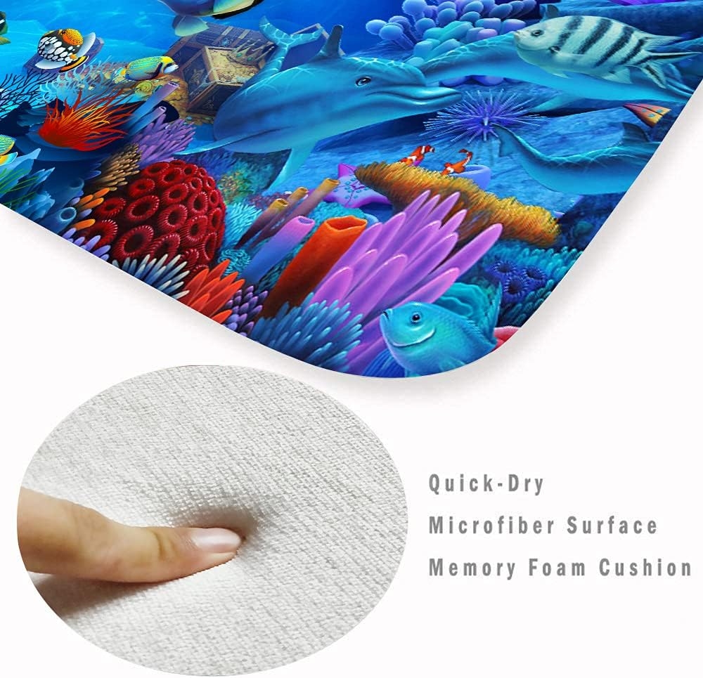 WODEJIA Bath Rugs Sponge Foam Soft for Bathroom,Flannel Mat Non Slip Bright 3D Printed for Bedside and Living Room,Clearance - Image 3