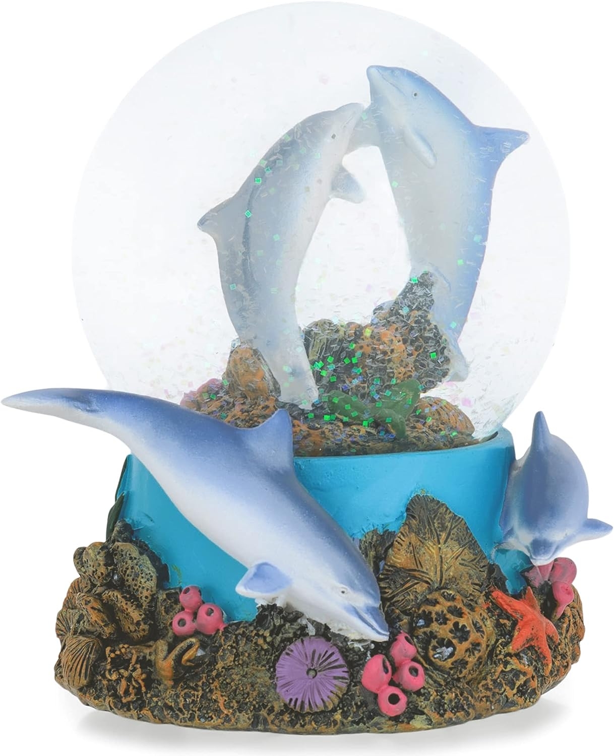 Elanze Designs Coral Reef Dolphin Pod 100MM Musical Snow Globe Plays Tune Fur Elise