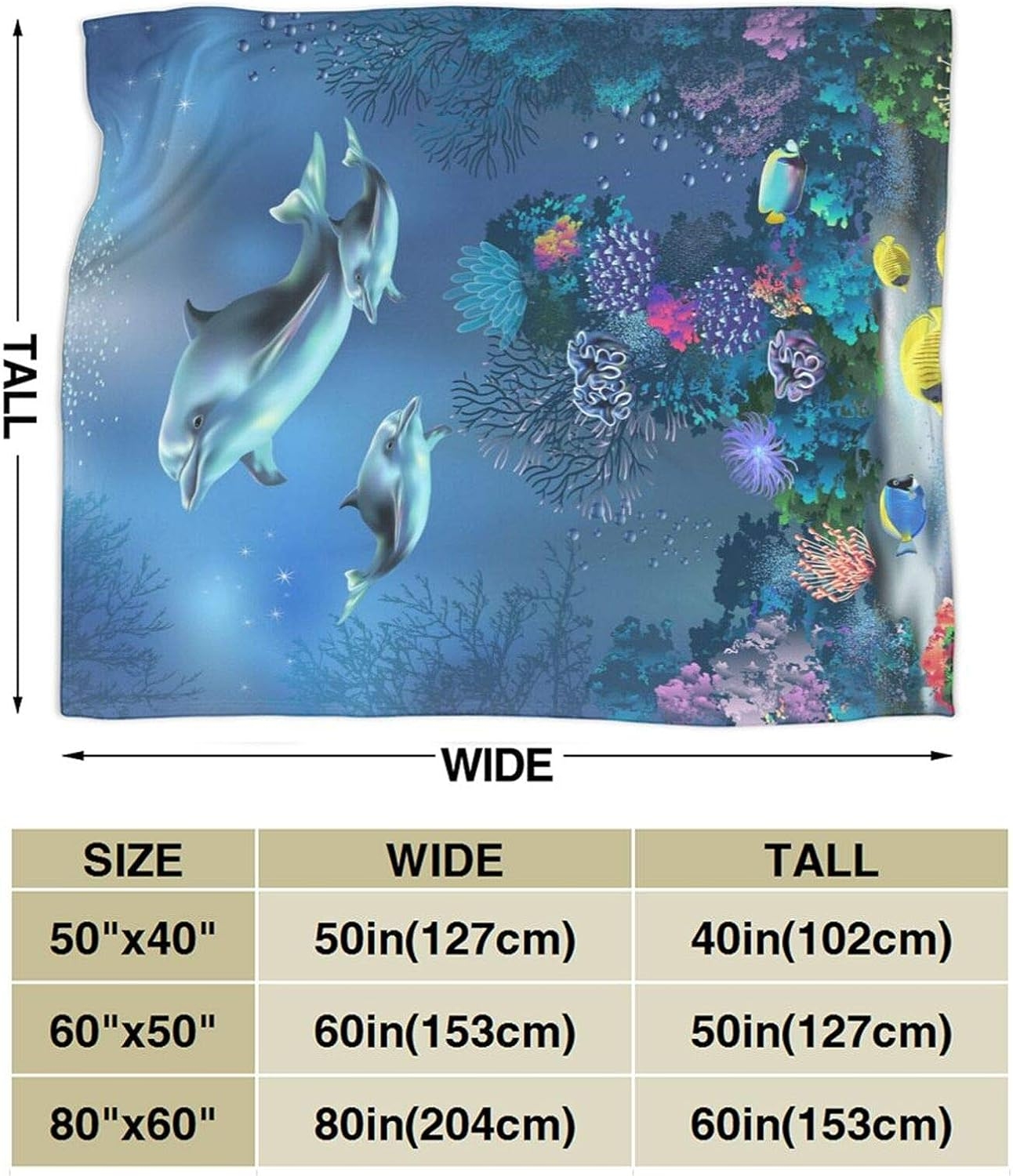 Ocean Sea Fish Soft Throw Blanket All Season Microplush Warm Blankets Lightweight Tufted Fuzzy Flannel Fleece Throws Blanket for - Image 3