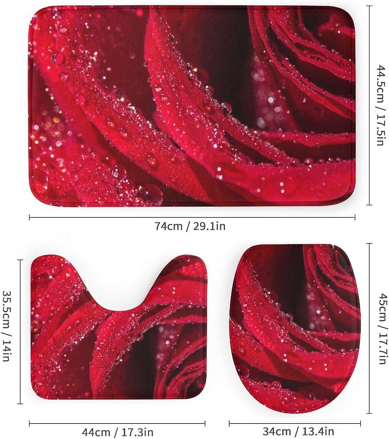 JAIDEN BEATA Coral Reef Jellyfish Dophin Ocean Shower Curtain Set with Coral Velvet Bathroom Rugs Toilet Lid Cover U Shaped - Image 50