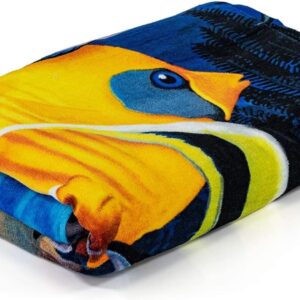 Dawhud Direct Coral Reef Beach Towel for Kids, Girls, Boys, Men, Women, Tropical Fish Bath Towel Print 30" x 60" Pool Towel
