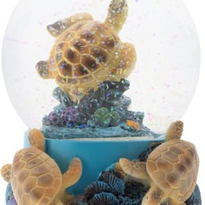 Elanze Designs Coral Reef Sea Turtles 100MM Musical Snow Globe Plays Tune Wonderful World