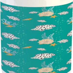 Ganiokar Ocean Mug, Tropical Sea Fishes Cockleshell Coral Reef Beauty of Deep Waters Diving, Ceramic Coffee Mug Cup for Water