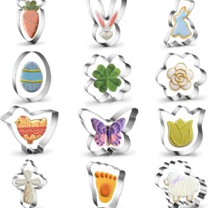 Ocean Creatures Cookie Cutters Set of 12, Metal Under the Sea Cookie Cutter Molds for Baking