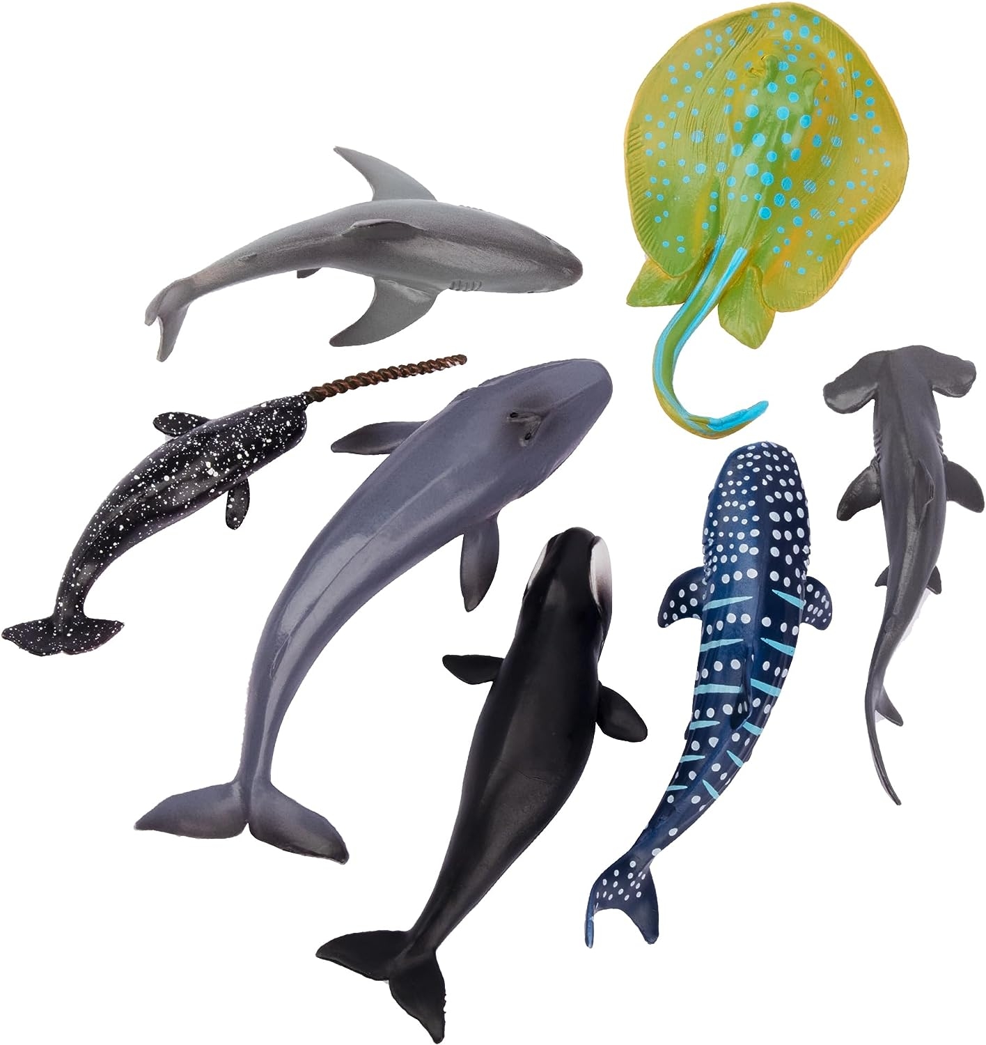 TOYMANY 24pcs Mini Ocean Animal Figurines: Realistic Cake Toppers with Sharks, Whales & Octopus – Great for Kids’ Parties, Gifts