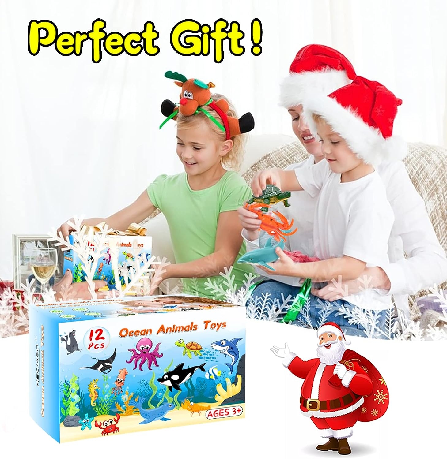 KECIABO Ocean Sea Animal Figures, 12 Pack Realistic Soft Plastic Bath Toys for Toddlers, Kids, Boys, and Girls - Image 7