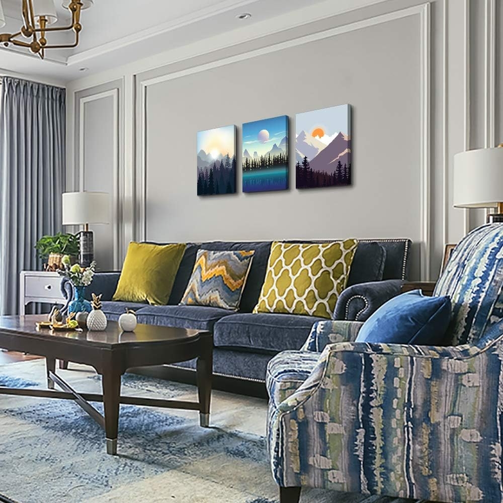 Canvas Wall Art for Living Room- family Bedroom Canvas Pictures Artwork Bathroom Wall Decor- 4 Panels Coral and Sea Fish and - Image 29