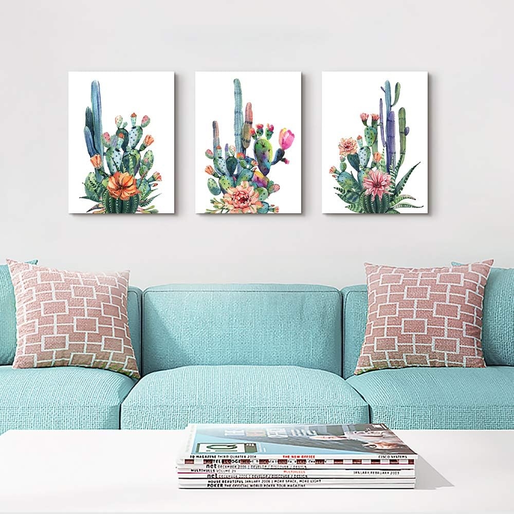 Canvas Wall Art for Living Room- family Bedroom Canvas Pictures Artwork Bathroom Wall Decor- 4 Panels Coral and Sea Fish and - Image 43