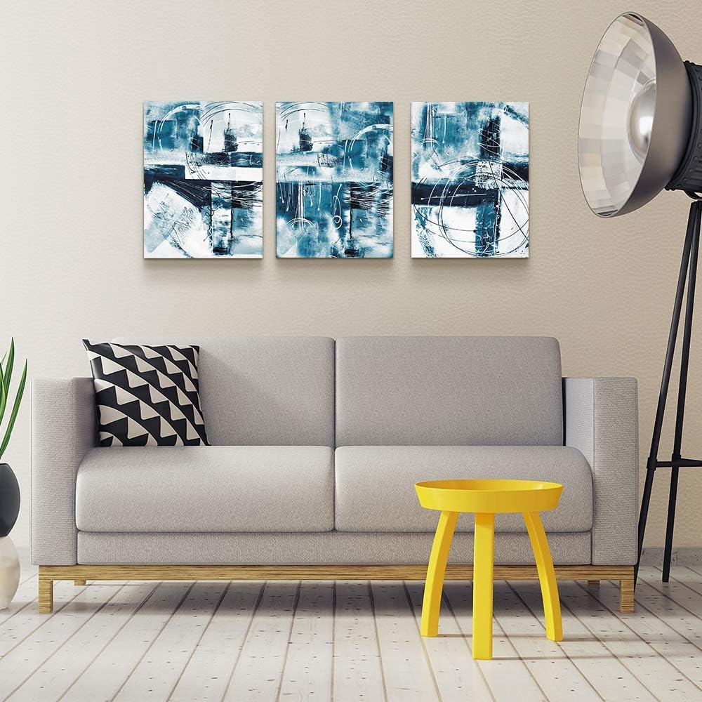 blue ocean fish 3 Pieces Framed Wall Art for Living Room Bathroom Wall Decoration Canvas Print Children's Bedroom Wall decor - Image 27