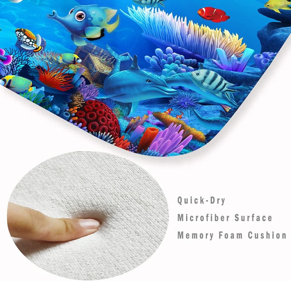 WODEJIA Bath Rugs Sponge Foam Soft for Bathroom,Flannel Mat Non Slip Bright 3D Printed for Bedside and Living Room,Clearance - Image 12