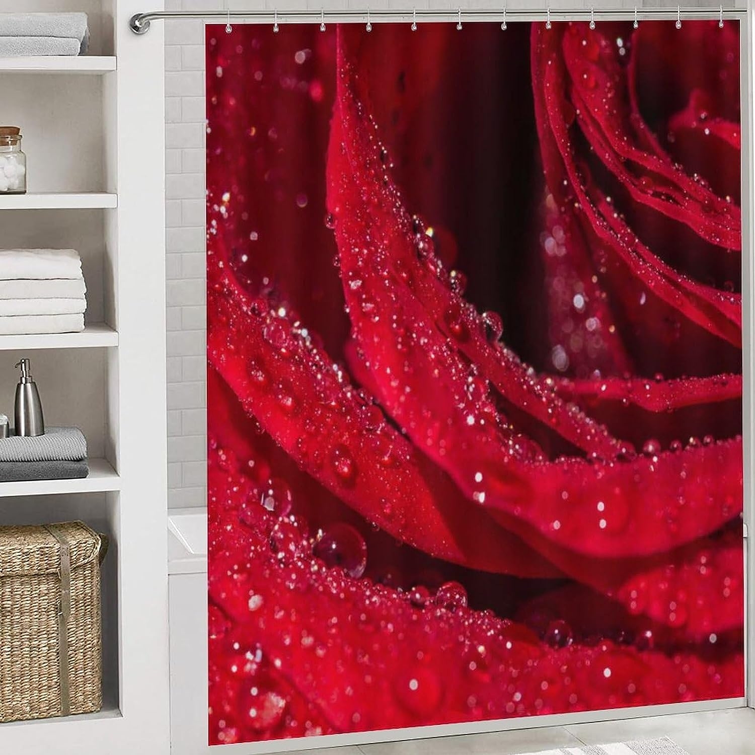 JAIDEN BEATA Coral Reef Jellyfish Dophin Ocean Shower Curtain Set with Coral Velvet Bathroom Rugs Toilet Lid Cover U Shaped - Image 47
