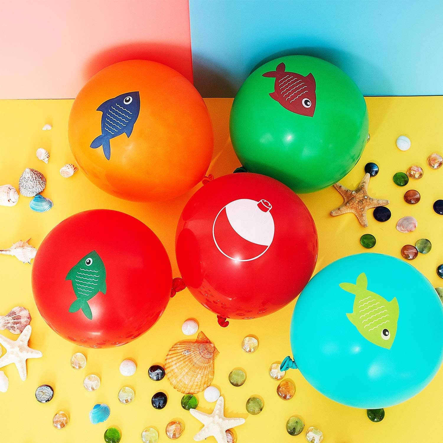 60 Pcs Fish Balloons Fishing Birthday Party Supplies Latex Fish Themed Balloon Fishing Party Decorations for Kids Birthday Under - Image 7
