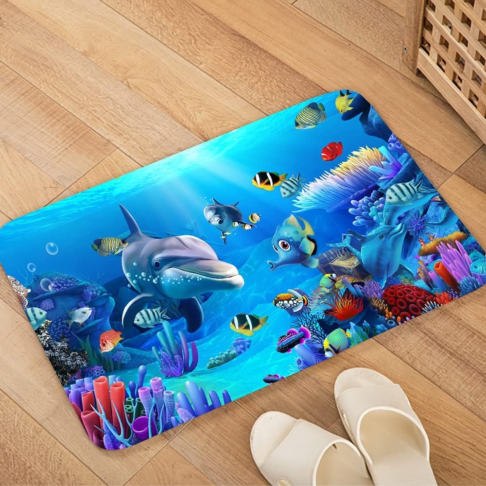 WODEJIA Bath Rugs Sponge Foam Soft for Bathroom,Flannel Mat Non Slip Bright 3D Printed for Bedside and Living Room,Clearance - Image 14