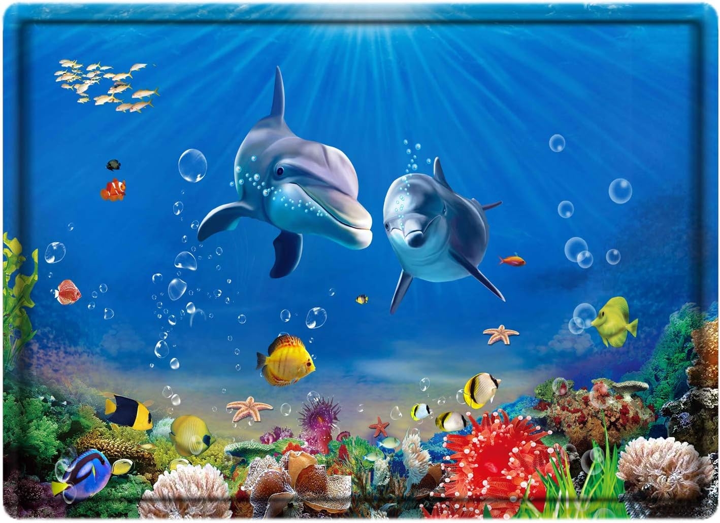 Underwater World Dolphin Print 17MM Thick Memory Foam Bathroom Carpet and Door Mat Non-Slip Absorbent Super Bath Mats - Image 28