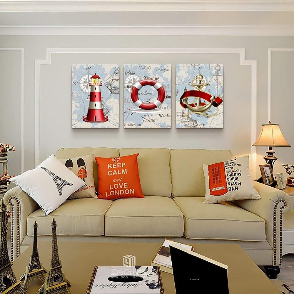 blue ocean fish 3 Pieces Framed Wall Art for Living Room Bathroom Wall Decoration Canvas Print Children's Bedroom Wall decor - Image 12