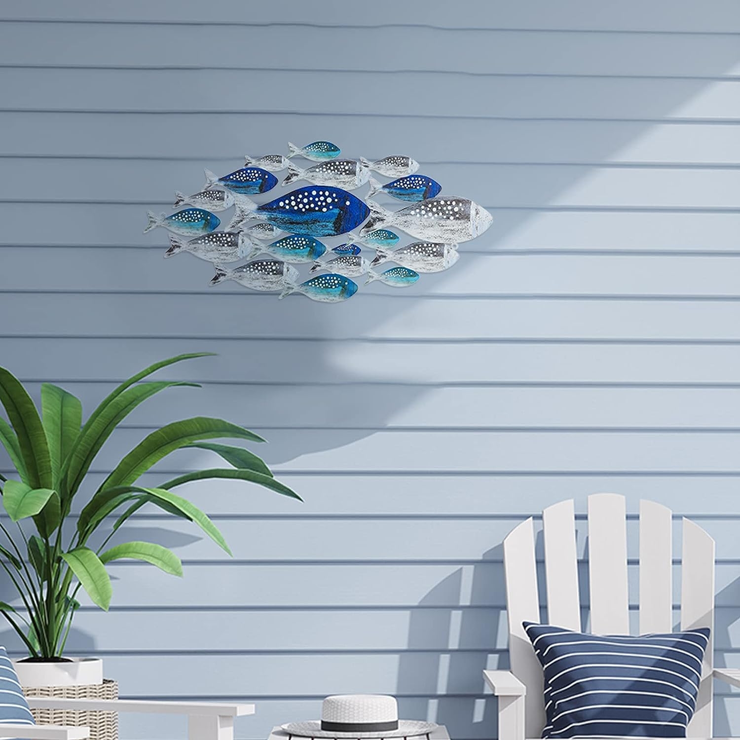 Metal Fish Wall Decor Handcrafted Fish Art Summer Metal Wall Sculpture Marine Decor for Coastal Nautical Beach or Boat Decor - Image 9