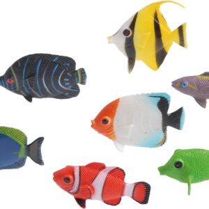 US Toy Assorted Color and Design Tropical Fish Figure Play Set (Lot of 12)