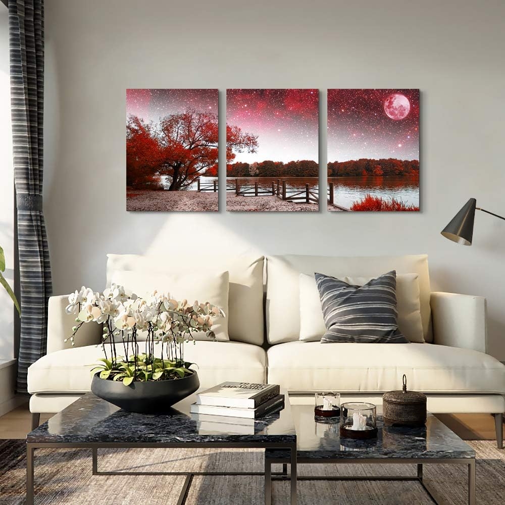 Canvas Wall Art for Living Room- family Bedroom Canvas Pictures Artwork Bathroom Wall Decor- 4 Panels Coral and Sea Fish and - Image 12
