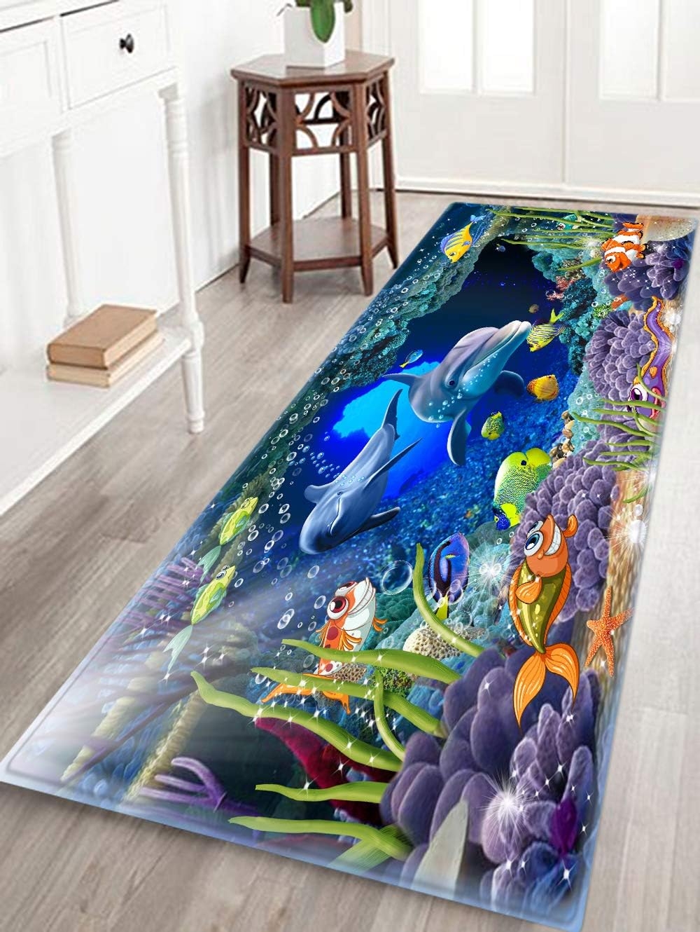 Underwater World Dolphin Print 17MM Thick Memory Foam Bathroom Carpet and Door Mat Non-Slip Absorbent Super Bath Mats - Image 42
