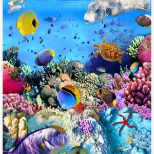 HommomH 40"x50" Blanket Comfort Warmth Soft Plush Throw for Couch Bright Tropical Fish