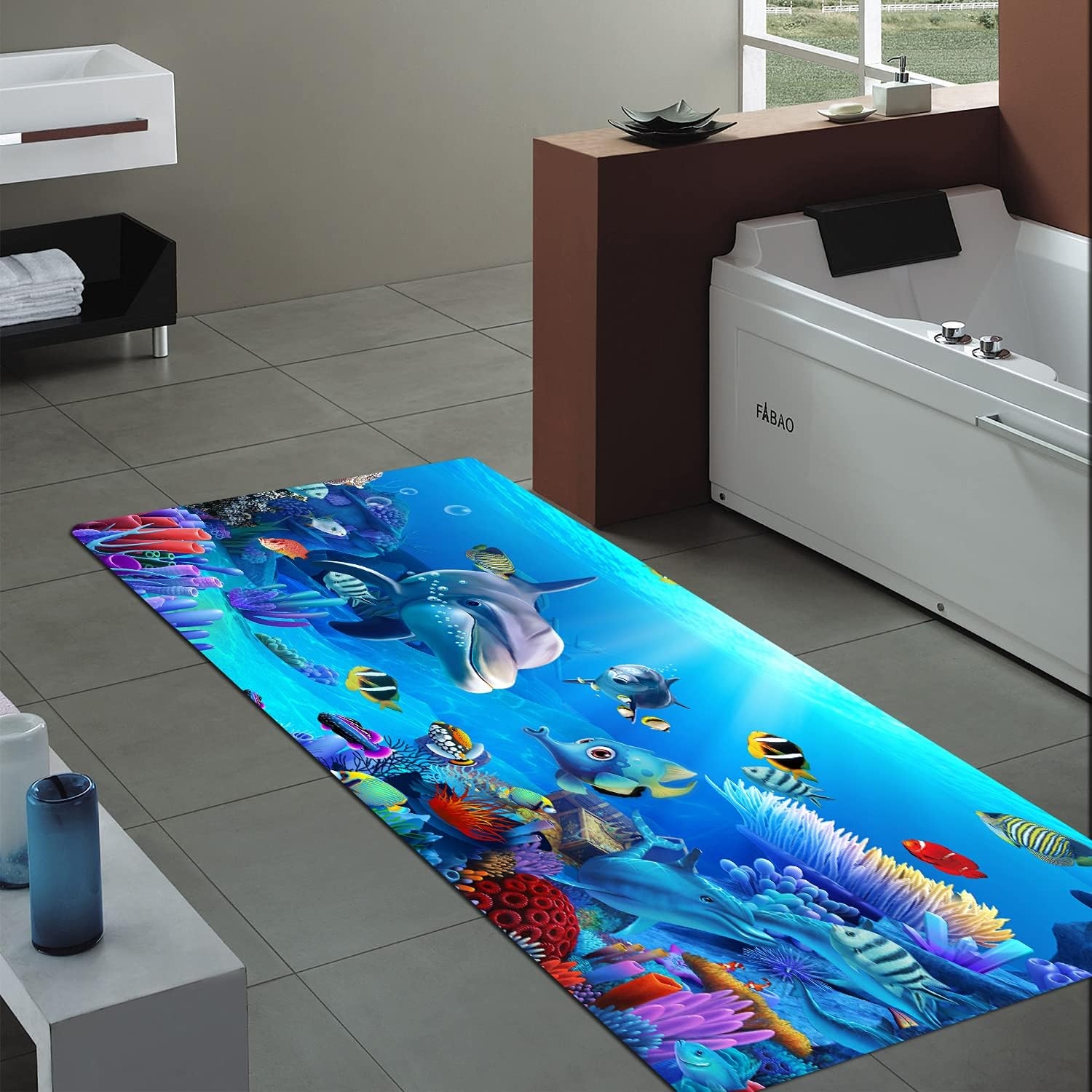 WODEJIA Bath Rugs Sponge Foam Soft for Bathroom,Flannel Mat Non Slip Bright 3D Printed for Bedside and Living Room,Clearance - Image 4