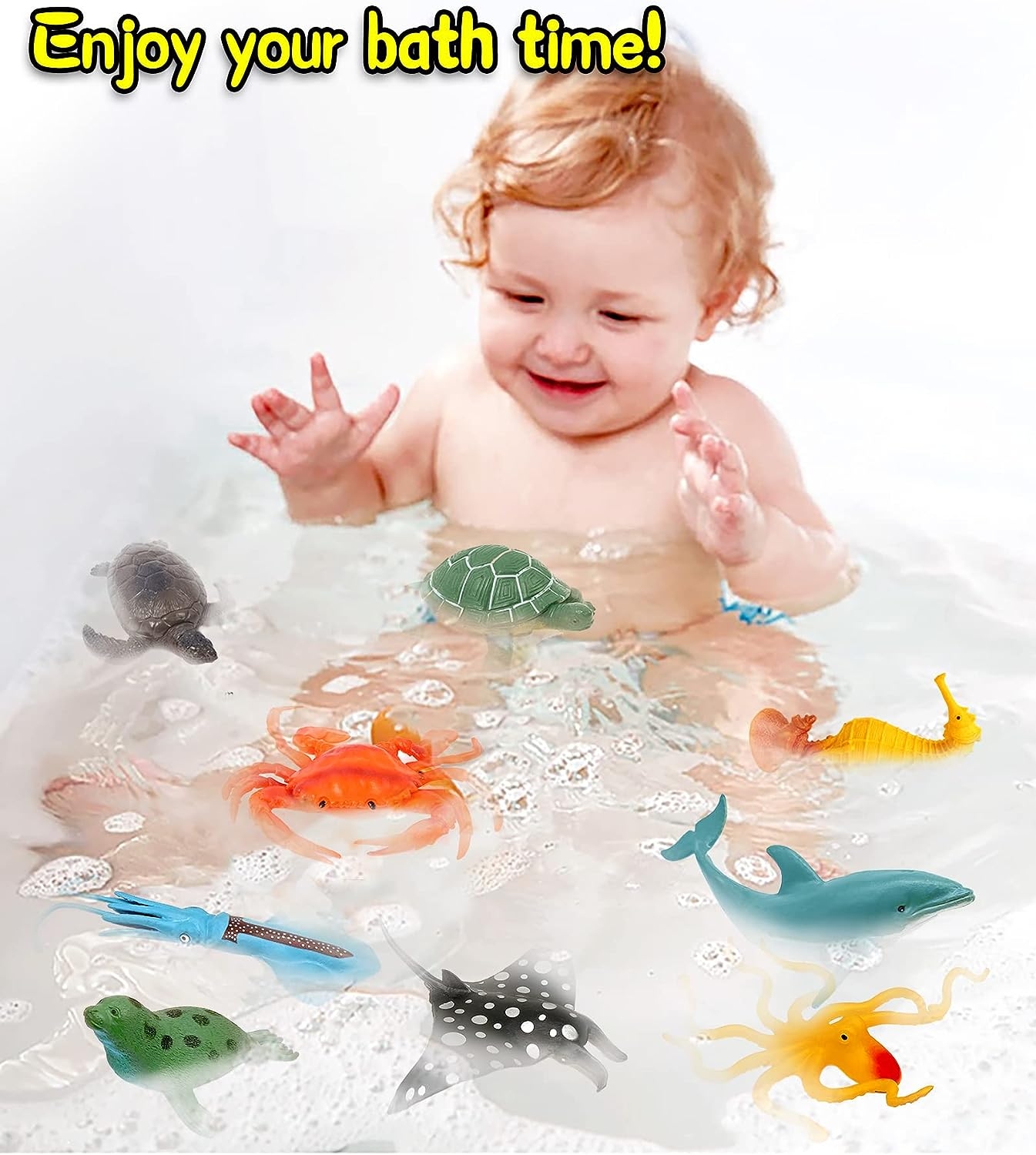 KECIABO Ocean Sea Animal Figures, 12 Pack Realistic Soft Plastic Bath Toys for Toddlers, Kids, Boys, and Girls - Image 5