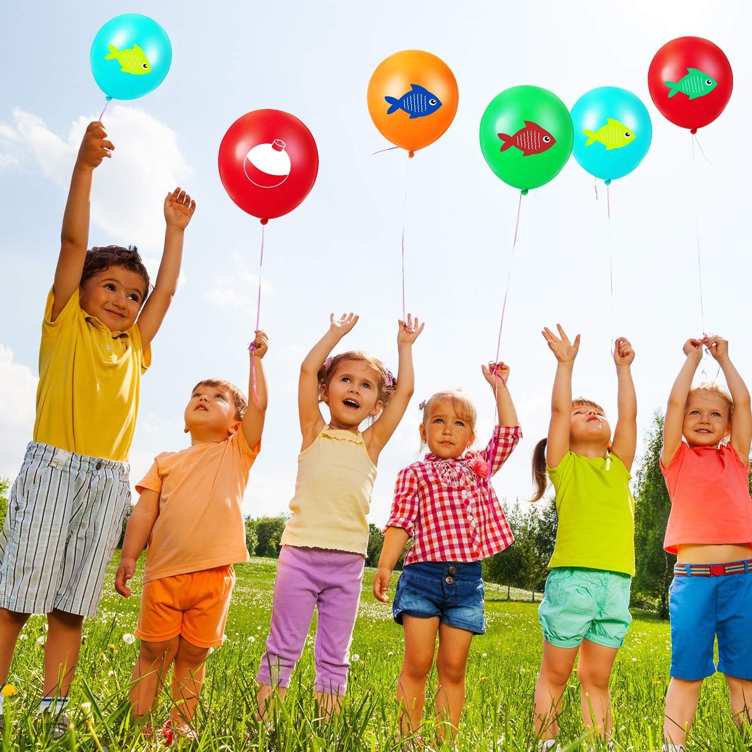 60 Pcs Fish Balloons Fishing Birthday Party Supplies Latex Fish Themed Balloon Fishing Party Decorations for Kids Birthday Under - Image 4