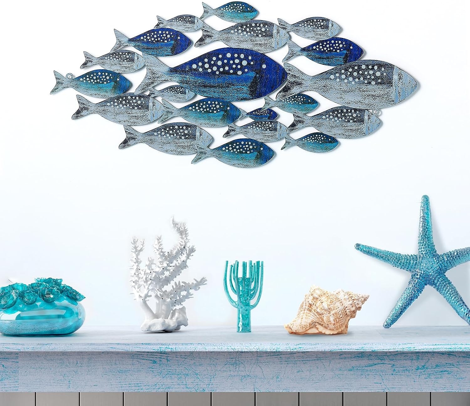 Metal Fish Wall Decor Handcrafted Fish Art Summer Metal Wall Sculpture Marine Decor for Coastal Nautical Beach or Boat Decor - Image 8