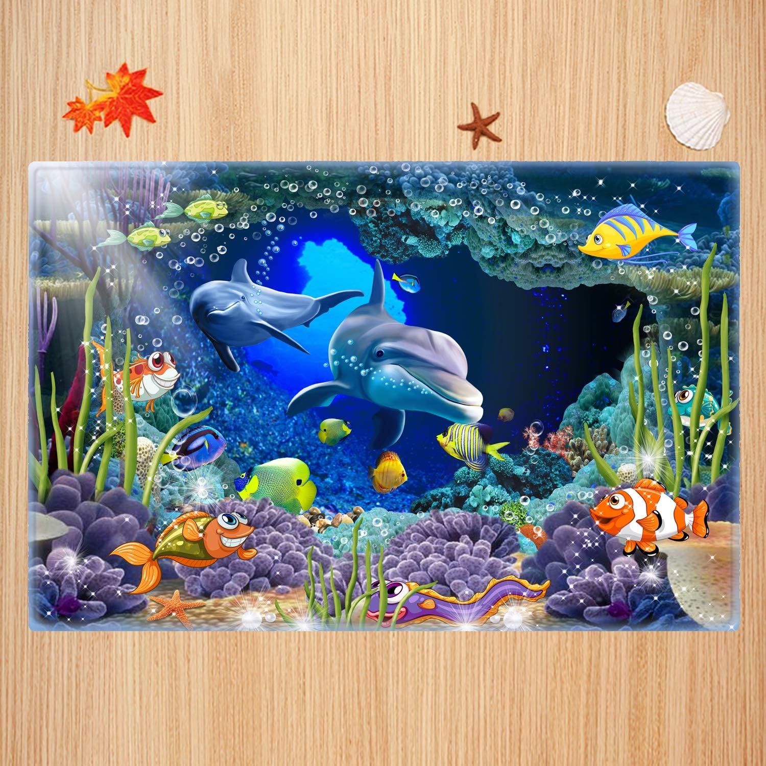 Underwater World Dolphin Print 17MM Thick Memory Foam Bathroom Carpet and Door Mat Non-Slip Absorbent Super Bath Mats - Image 48