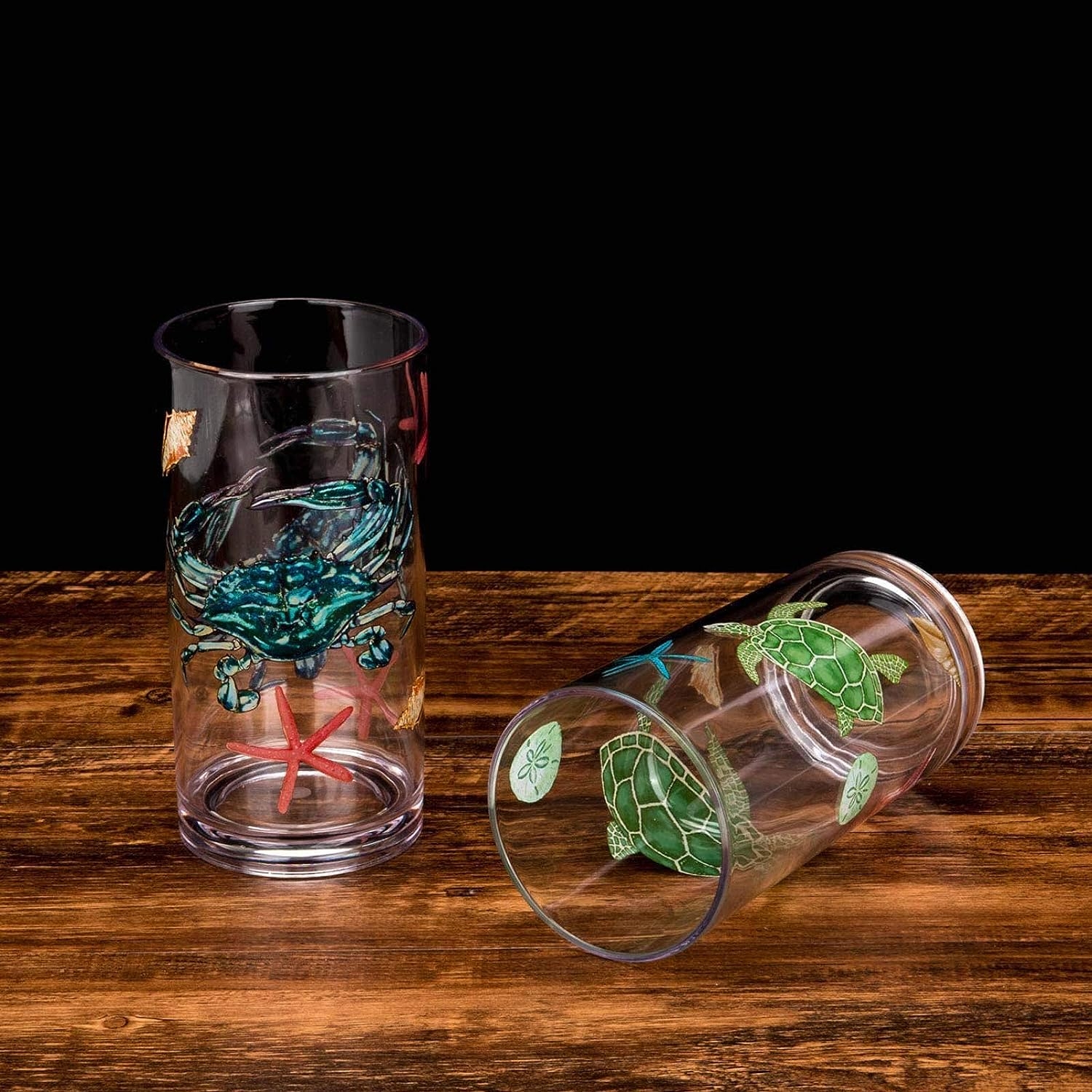 KX-WARE Sea Ocean Life 20-ounce Plastic Tumbler Drinking Glasses Mixed Drinkware Sets, set of 4 - Image 4