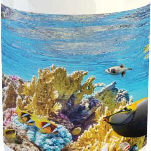 Ganiokar Ocean Mug, Tropical Exotic Coral Reefs Fish Jellyfish Underwater Wild Marine Life Theme, Ceramic Coffee Mug Cup for