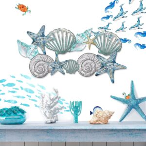 Metal Fish Wall Decor Handcrafted Fish Art Summer Metal Wall Sculpture Marine Decor for Coastal Nautical Beach or Boat Decor