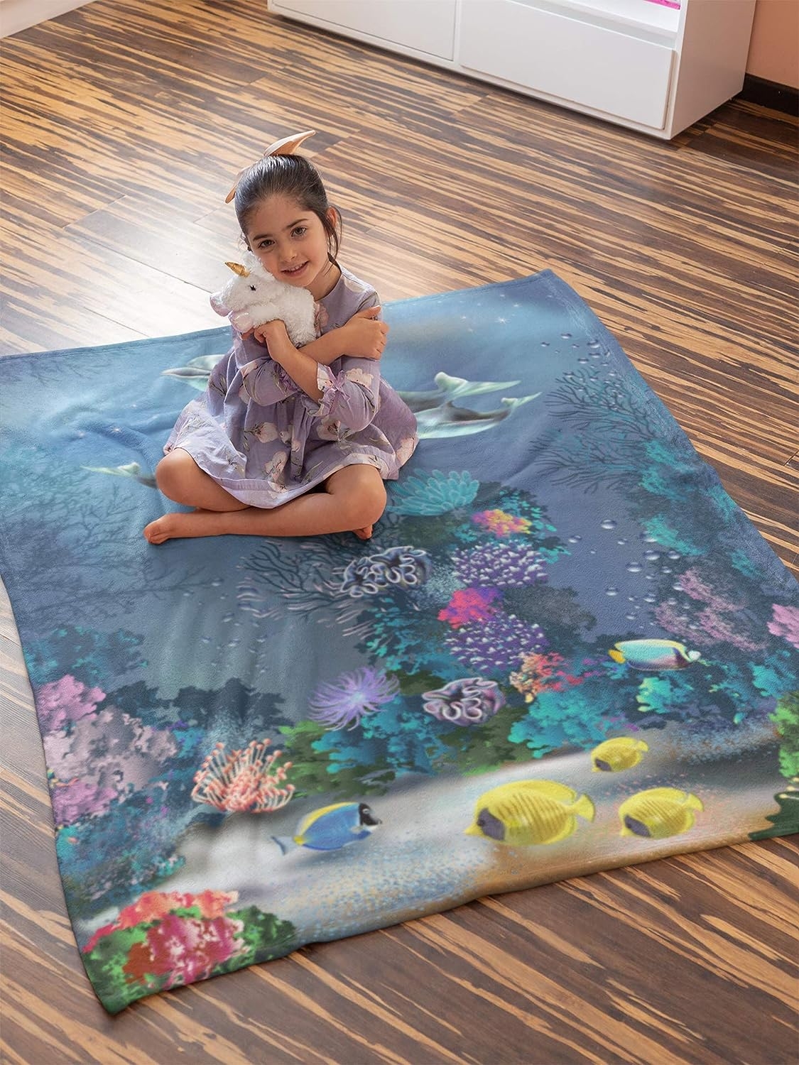 Ocean Sea Fish Soft Throw Blanket All Season Microplush Warm Blankets Lightweight Tufted Fuzzy Flannel Fleece Throws Blanket for - Image 6