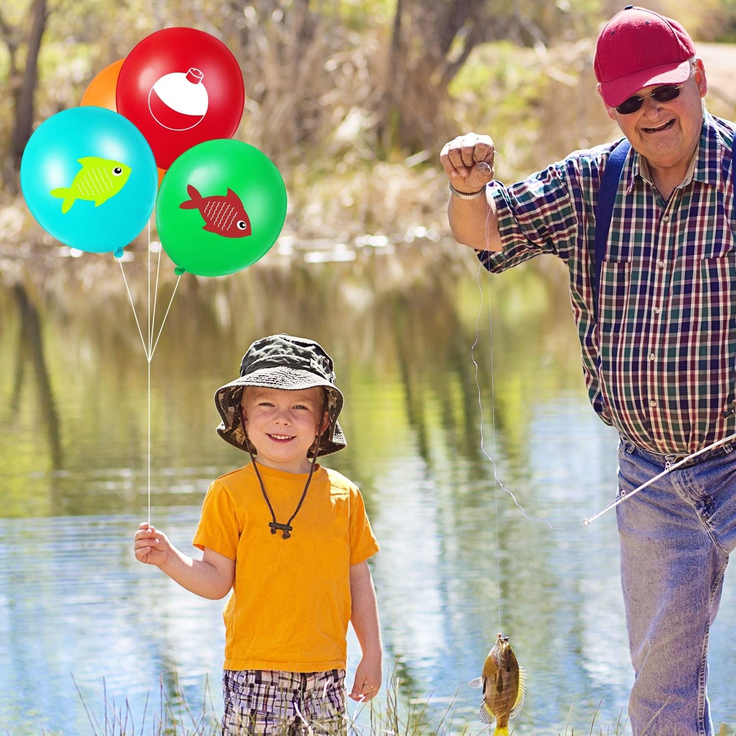 60 Pcs Fish Balloons Fishing Birthday Party Supplies Latex Fish Themed Balloon Fishing Party Decorations for Kids Birthday Under - Image 6