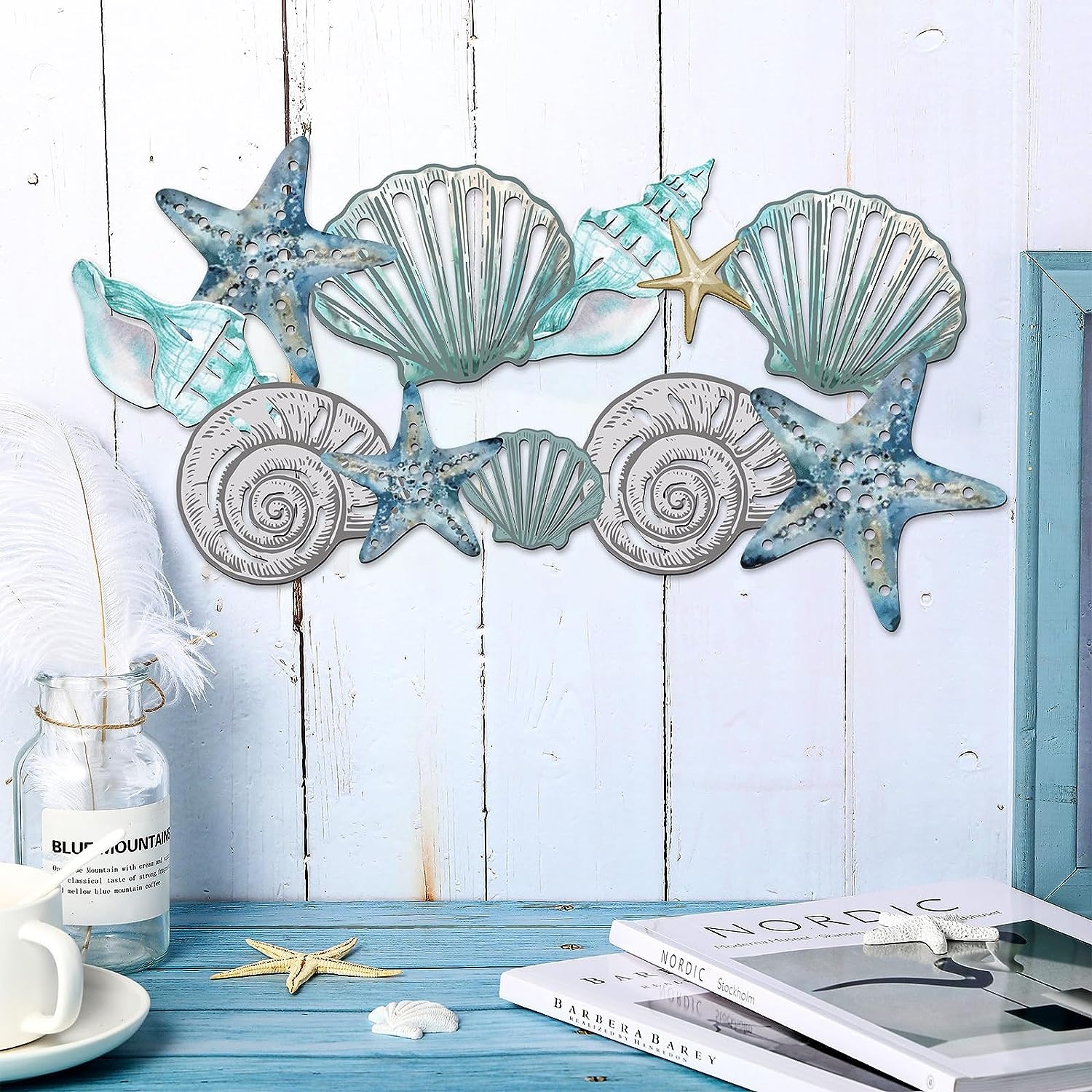 Metal Fish Wall Decor Handcrafted Fish Art Summer Metal Wall Sculpture Marine Decor for Coastal Nautical Beach or Boat Decor