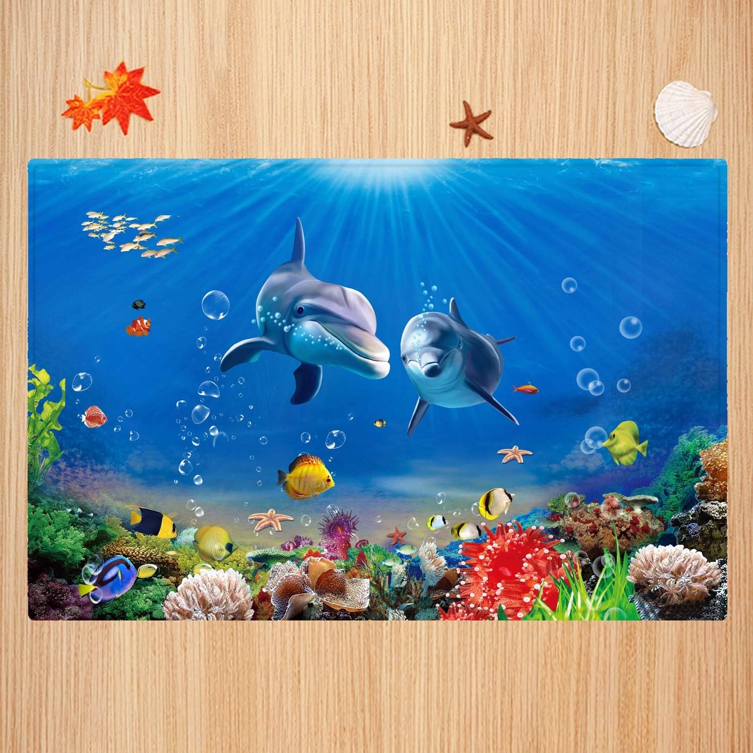 Underwater World Dolphin Print 17MM Thick Memory Foam Bathroom Carpet and Door Mat Non-Slip Absorbent Super Bath Mats - Image 31