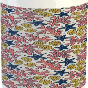 Ganiokar Underwater Mug, Coral Reef Shells Doodle Marine Cockleshell Starfish on Pale Grey, Ceramic Coffee Mug Cup for Water Tea