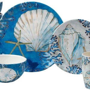 Certified International Playa Shells 16 pc Dinnerware Set, Service for 4,