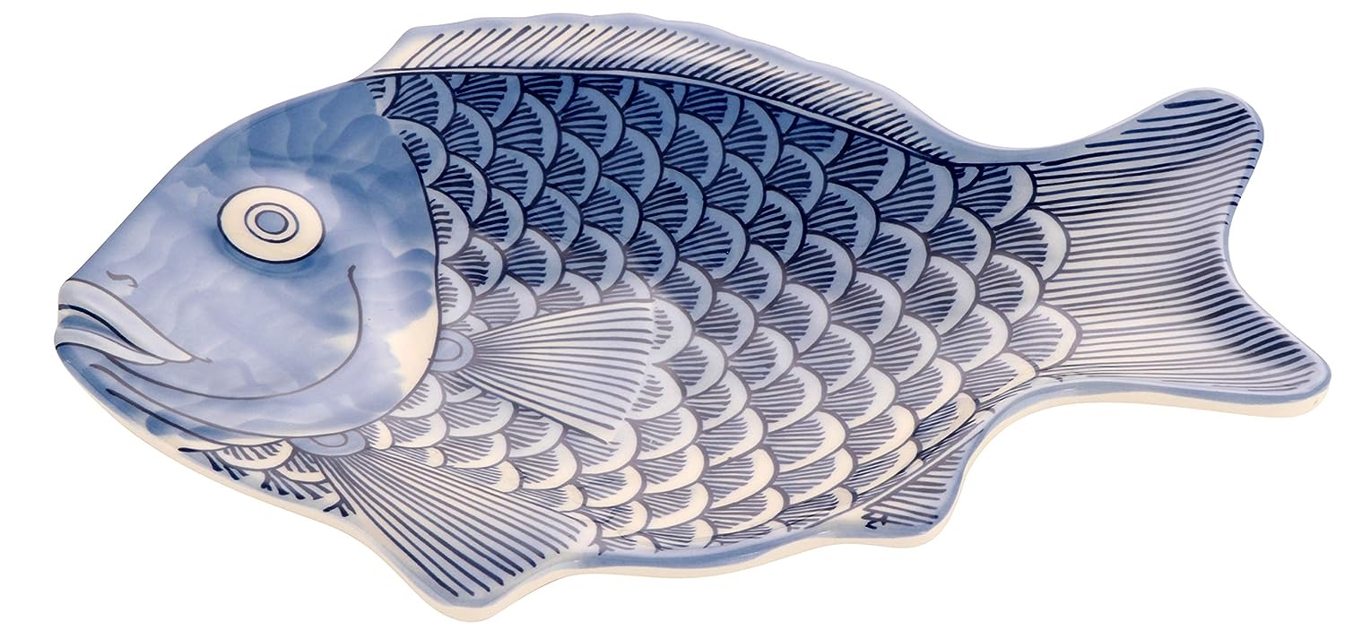 G.E.T. 370-12-BL-EC Melamine Fish Serving Platter, 12" x 8.25", Blue (Set of 4) - Image 7