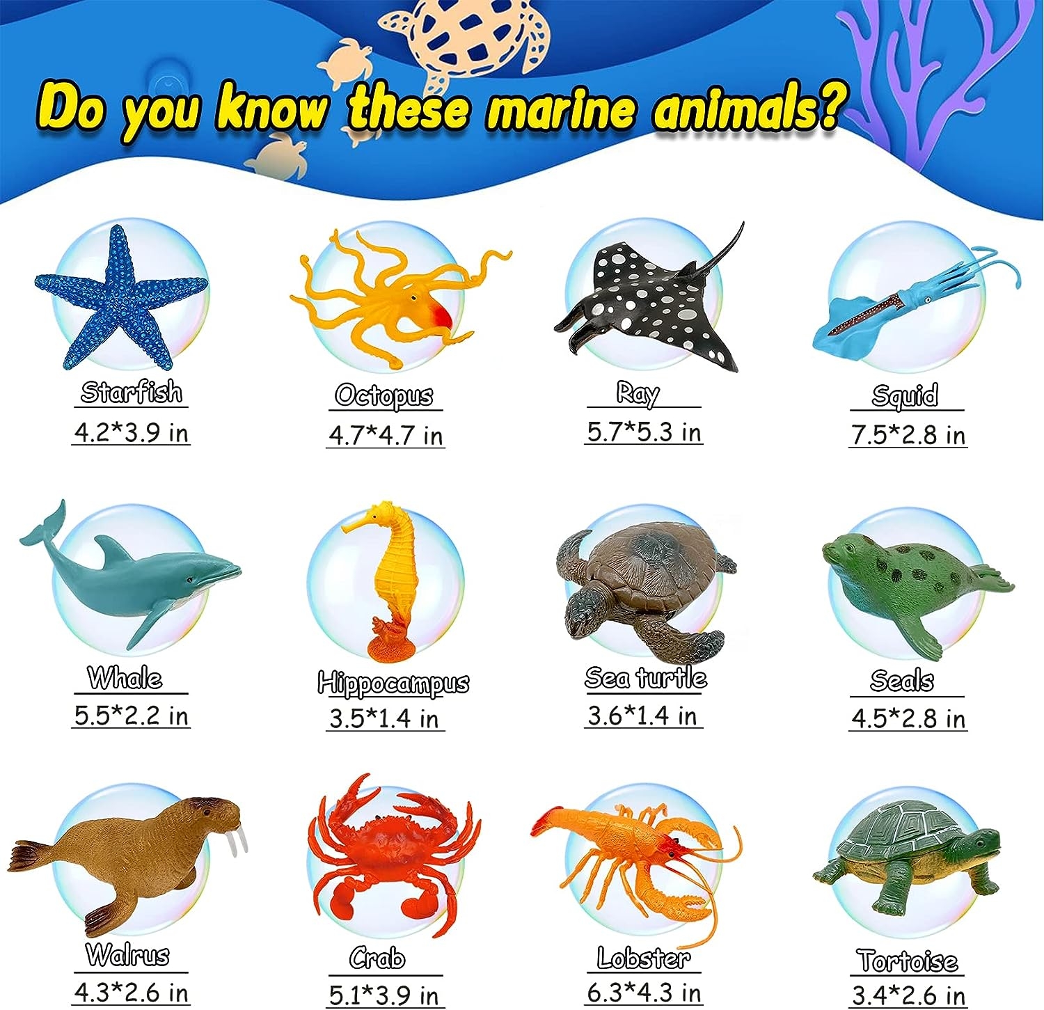 KECIABO Ocean Sea Animal Figures, 12 Pack Realistic Soft Plastic Bath Toys for Toddlers, Kids, Boys, and Girls - Image 6